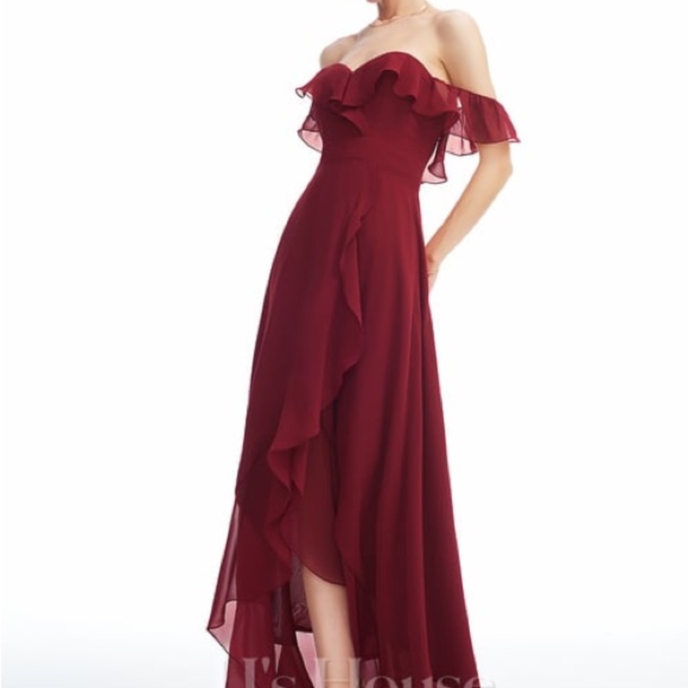 JJ’s House Burgundy Off-Shoulder Dress NWT
